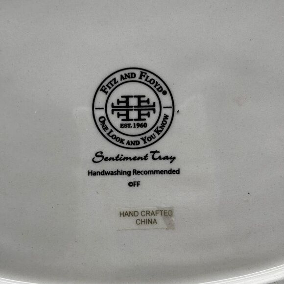 Fitz and Floyd Snack Plate Platter Sentiment Tray Christmas Home Warms The Heart - Picture 4 of 5